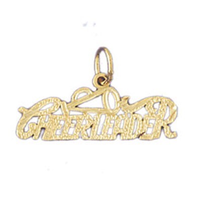 Dazzlers Jewelry Cheerleader Pendant Necklace Charm Bracelet in Yellow, White or Rose Gold 10761, M…