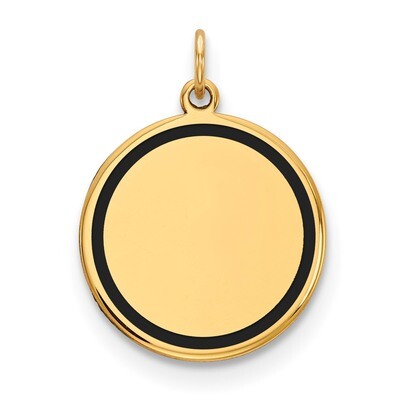 Enamel .027 Gauge Circular Engravable Disc Charm 14k Gold XM612/27, MPN: XM612/27, 883957167022