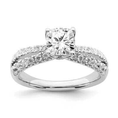 Si1/Si2, G H I, Cushion Semi-Mount Engagement Ring 14k White Gold Lab Grown Diamond RM7992E-100-WLG…