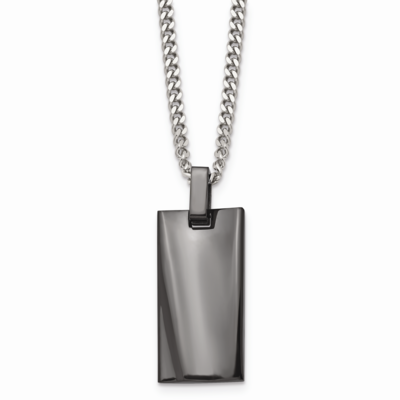 Black IP-plated Rectangle Necklace Stainless Steel Polished SRN1587-22 by Chisel, MPN: SRN1587-22, …