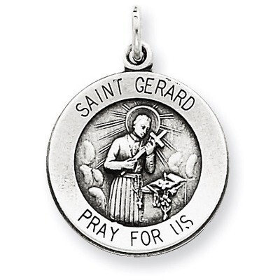 Saint Gerard Medal Antiqued Sterling Silver QC5728, MPN: QC5728, 886774111087