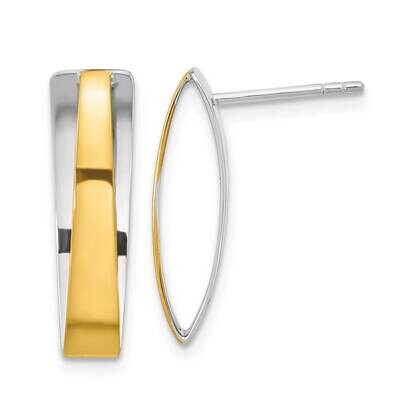 Gold-Plated Polished Post Dangle Earrings Sterling Silver Rhodium-Plated QE16030, MPN: QE16030, 196…