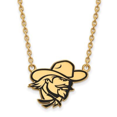 Eastern Kentucky University Large Enamel Pendant with Chain Necklace Gold-plated Silver GP021EKU-18…
