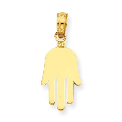 Large Solid Hamsa Pendant 14k Gold C4469, MPN: C4469, 637218042685
