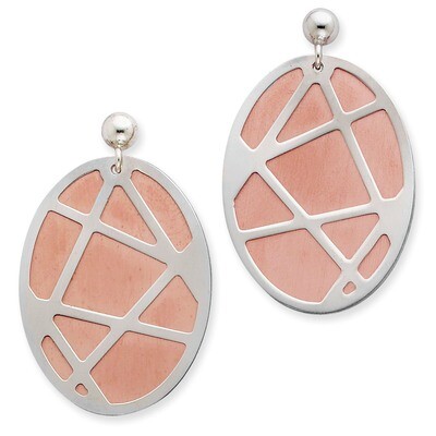 Rose Rhodium 3 Piece Oval Earrings Sterling Silver QPRE101