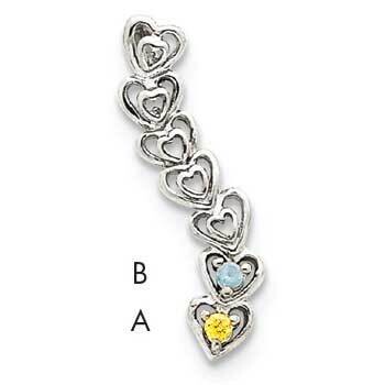 2 Genuine Stone Family Pendant 14k White Gold XMPW54/2GY, MPN: XMPW54/2GY, 883957150949