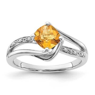 10k Gold White Gold Citrine and Diamond Ring RLS5894/CIT-0WAS53