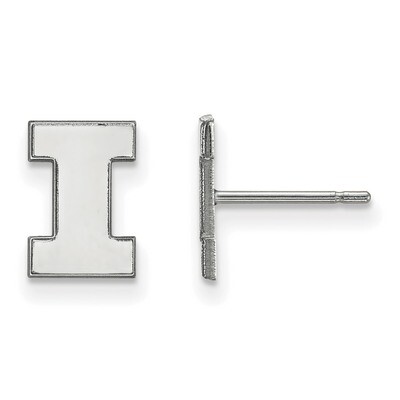 University of Illinois x-Small Post Earrings 10k White Gold 1W008UIL, MPN: 1W008UIL, 191101095580