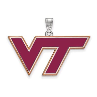 Virginia Tech Large Enamel Pendant Sterling Silver SS026VTE, MPN: SS026VTE, 886774720296