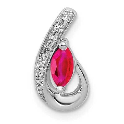 .28 Ruby Chain Slide 14k White Gold Diamond PM5282-RU-005-WA, MPN: PM5282-RU-005-WA, 883957974293