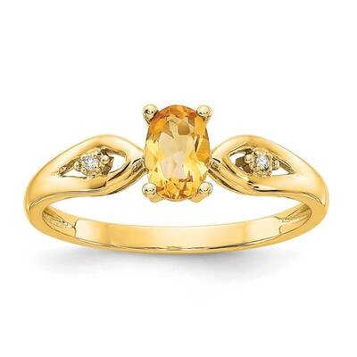 Citrine Diamond Ring 14k Gold XBS608, MPN: XBS608, 196904021842