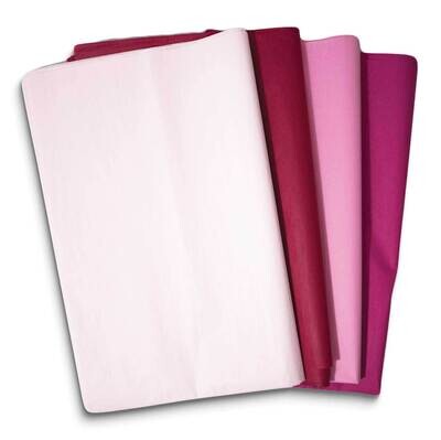 Four Color 48 Sheet White, Light Pink, Dark Pink, Red Mixed Tissue Paper Set 12 Each Color JT5084, …