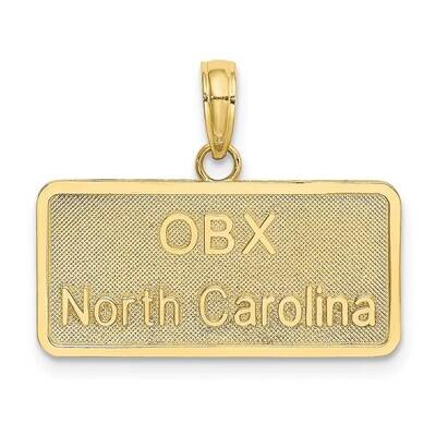 Obx North Carolina License Plate Charm 10k Gold 10K8644, MPN: 10K8644,
