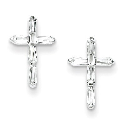 Diamond Cross Post Earrings Sterling Silver QE4770, MPN: QE4770, 883957933528