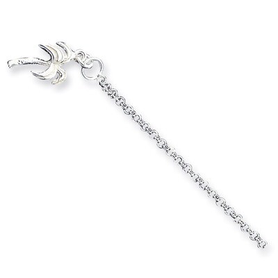 10 Inch Palm Tree Anklet Sterling Silver Solid Polished QG426-10, MPN: QG426-10, 886774987811