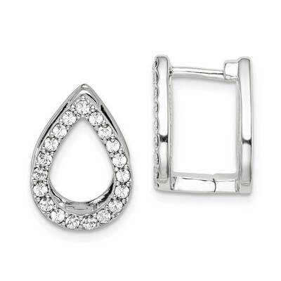 Purple Enamel Crystal Hinged Reversible Earrings Sterling Silver Rhodium-plated QE15418, MPN: QE154…