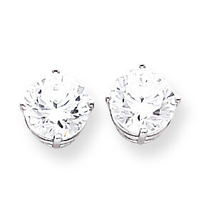 8mm CZ Diamond Earrings 14k White Gold XE75WCZ Diamond, MPN: XE75WCZ, 883957099002