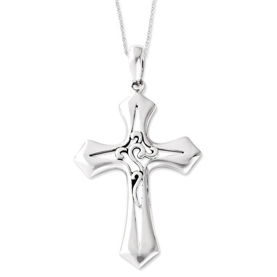 Abide In Him 18 Inch Cross Necklace Sterling Silver Antiqued QSX505, MPN: QSX505, 886774154480
