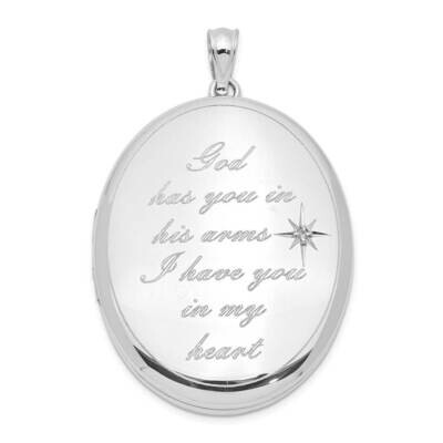 God Has.. Diamond Ash Holder Oval Locket Sterling Silver Rhodium-plated QLS1010, MPN: QLS1010, 8867…