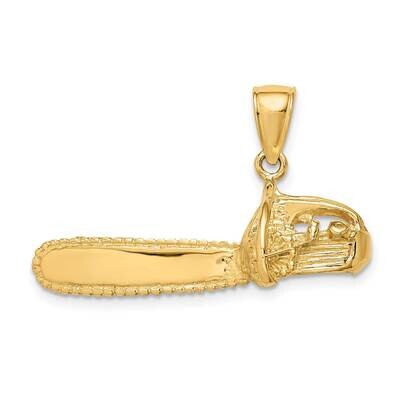 Large Chain Saw Charm 14k Gold 3-D K7174, MPN: K7174, 637218009060