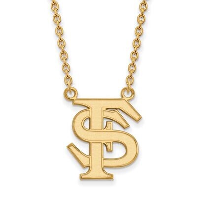Florida State University Large Pendant with Chain Necklace Gold-plated Silver GP016FSU-18, MPN: GP0…