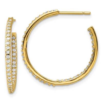Cheryl M CZ Diamond Pave Hoop Earrings Gold-plated Sterling Silver QCM1465, MPN: QCM1465, 883957779…