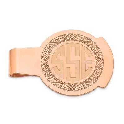 Recessed Letters Round Monogram Money Clip 14k Rose Gold XNA1367R, MPN: XNA1367R,
