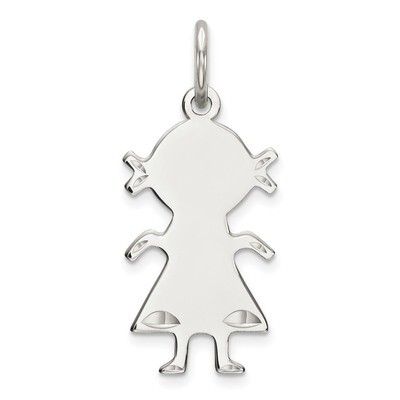 Engravable Girl Polished Front Back Disc Charm Sterling Silver QM328/18P, MPN: QM328/18P, 883957603…