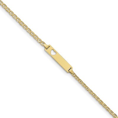 7 Inch Flat Anchor Link ID Bracelet 10k Gold 10LID9-7, MPN: 10LID9-7, 191101598265