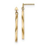 Twist Bar Dangle Earrings 14k Gold Polished YE1806, MPN: YE1806, 191101055850