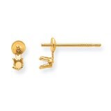 4.0mm Pearl Post with .02ct. Diamond Accent Earring Mounting 14k Yellow Gold YG2661, MPN: YG2661,