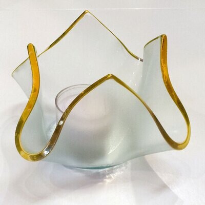 Annieglass Votives Handkerchief Gold 4 x 4 x 3 Inch, MPN: HV100G, UPC: