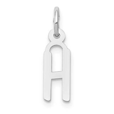 Slanted Block Initial H Charm 10k White Gold Small 10YC645H, MPN: 10YC645H,