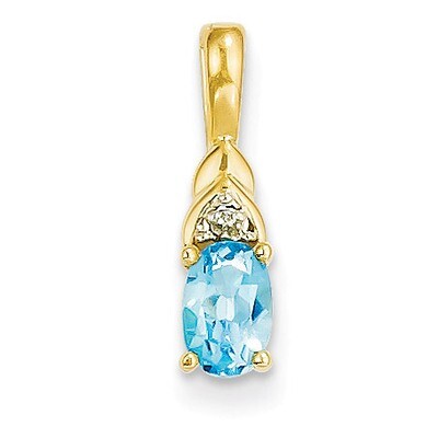 Diamond &amp; Blue Topaz Pendant 14k Gold XBS295, MPN: XBS295, 883957374277