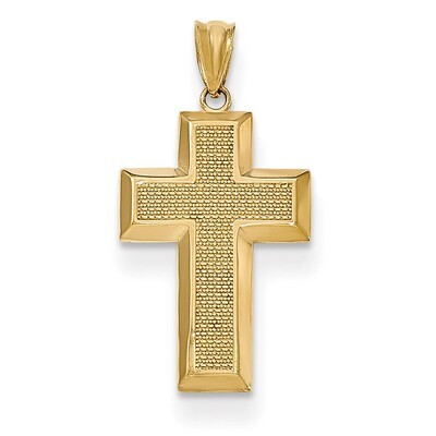 Textured Cross Pendant 14k Gold Polished K5460, MPN: K5460, 191101455704