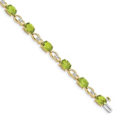 Peridot Diamond Bracelet 14k Gold BM4496-PE-005-YA, MPN: BM4496-PE-005-YA, 191101332418