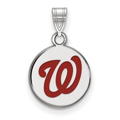 Washington Nationals Small Enamel Disc Pendant Sterling Silver SS015NAT, MPN: SS015NAT, 886774627533