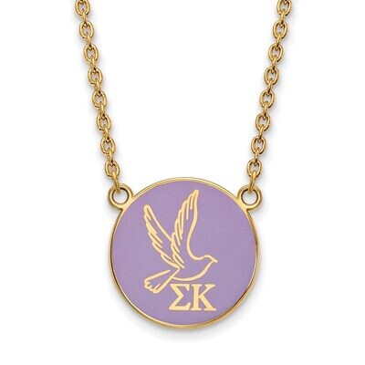 Sigma Kappa Small Enameled Pendant with 18 Inch Chain Gold-plated Silver GP043SKP-18, MPN: GP043SKP…