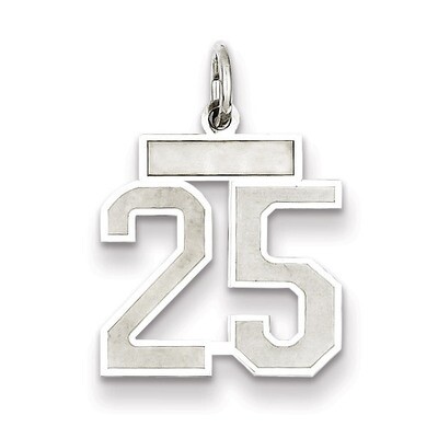 Charm Number 25 Satin Sterling Silver Small QPS25, MPN: QPS25, 191101282546