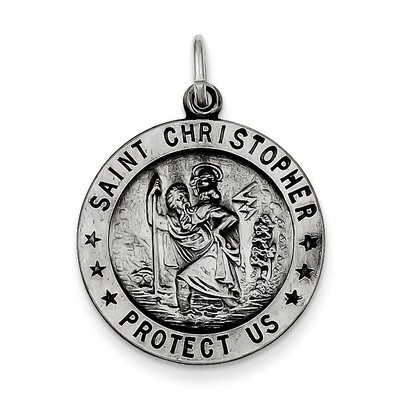 Saint Christopher Medal Sterling Silver QC438, MPN: QC438, 886774583327