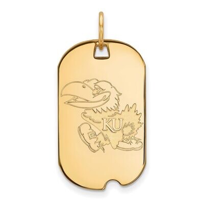 University of Kansas Small Dog Tag 14k Yellow Gold 4Y023UKS, MPN: 4Y023UKS, 886774876801