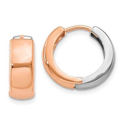 White and Rose Gold Hinged Hoop Earrings 14k Two-Tone Gold Y7915WR, MPN: Y7915WR, 191101799815