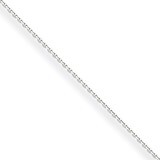 0.5mm Solid Diamond-cut Cable Chain 18 Inch 10k White Gold 10PE145-18, MPN: 10PE145-18, 886774085517