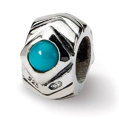 Turquoise Synthetic Diamond Bead - Sterling Silver QRS411, MPN: QRS411, 883957723365