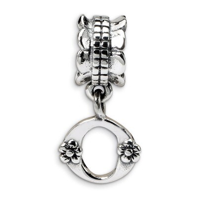 Letter O Dangle Bead - Sterling Silver QRS1400O, MPN: QRS1400O, 883957304281