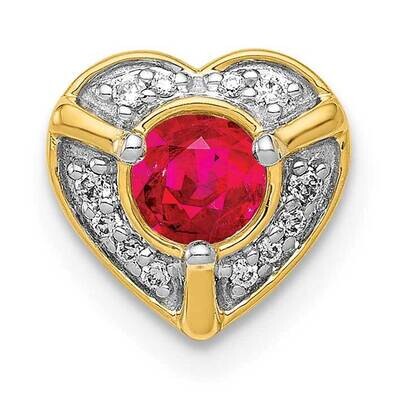 .25 Ruby Fancy Heart Chain Slide 14k Gold Diamond PM3921-RU-005-YA, MPN: PM3921-RU-005-YA, 88395729…