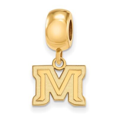 Montana State University Bead Charm x-Small Dangle Gold-plated Silver GP023MTU, MPN: GP023MTU, 8867…