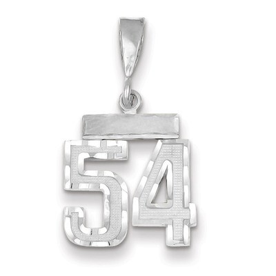 Number 54 Charm Small Diamond -cut 14k white Gold WSN54, MPN: WSN54, 883957114392