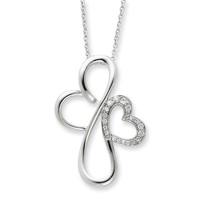 Everlasting Love 18 Inch Necklace Sterling Silver with Diamonds QSX133, MPN: QSX133, 883957715865