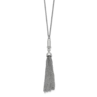 Tassel 27.5in Necklace Sterling Silver Rhodium-plated QRS4046-27.5, MPN: QRS4046-27.5,